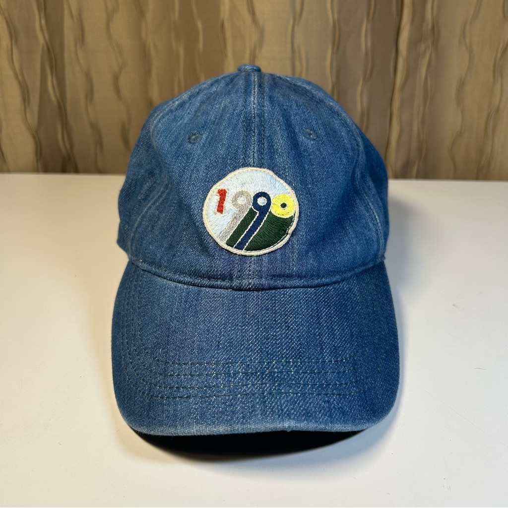 Lucky Brand 1990 Denim Blue Adjustable Strap Back Hat Cap Stitched Low Profile